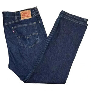 Levi’s Jeans Mens 42 X 32 Blue Denim 505 Straight Leg Dark Wash American